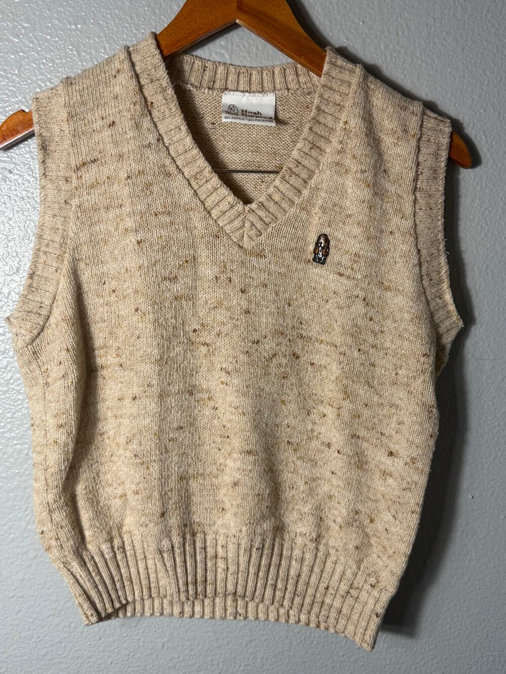 Vintage Hush Puppies Sweater Vest Speckled Cream Color No size- measurement
